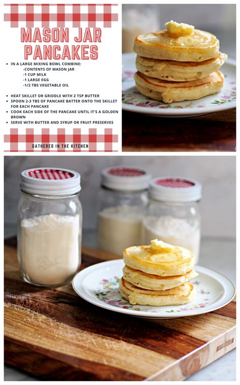 This make ahead homemade pancake mix in a mason jar are perfect for busy mornings, gifts and camping! Camping Pancakes, Diy Pancake Mix, Easy Whoopie Pie, Pancake Mix Recipe, Homemade Pancake Mix, Chocolate Chip Mug Cake, Best Pancakes, Jar Meals, Delicious Pancakes