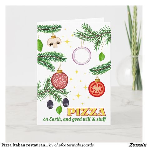 Italian Christmas Cards, Pizza Italian, Culinary Chef, Pizza Gifts, Baking Crafts, Christmas In Italy, Restaurant Catering, Italian Christmas, Holiday Design Card