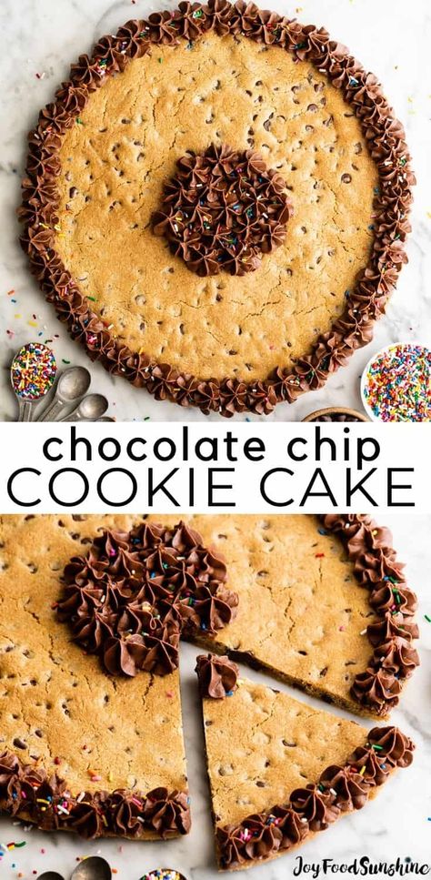 Best Chocolate Buttercream, Chocolate Chip Cookie Cake Recipe, Best Chocolate Buttercream Frosting, Giant Chocolate Chip Cookie, Skillet Chocolate Chip Cookie, Homemade Vanilla Ice Cream, Chocolate Chip Cookie Cake, Bake Goods, Frozen Cookies