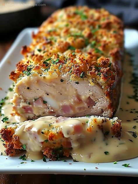 Savor The Unforgettable Chicken Cordon Bleu Meatloaf Today - My Home Made Recipe 7up Chicken, Chicken 65, Chicken Meatloaf, Chicken Ham, Layer Dip, Recipe Indian, Chicken Marinade, Coop Plans, Chicken Cordon