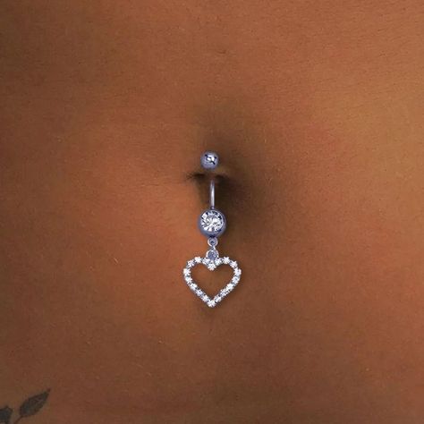 Stonefans Rhinestone Heart Belly Button Nails Body Piercing Jewelry Sexy Crystal Belly Button Ring Button Nails, Ušný Piercing, Cute Belly Rings, Bellybutton Piercings, Belly Button Piercing Jewelry, Belly Piercing Jewelry, Belly Piercing Ring, Pretty Ear Piercings, Bell Button