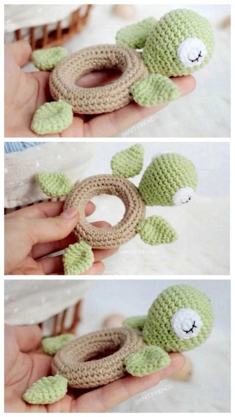 Amigurumi Turtle Free Pattern, Crochet Turtle Pattern Free, Teether Pattern, Amigurumi Crochet Free Pattern, Turtle Amigurumi, Knitting Quilt, Crochet Turtle Pattern, Turtle Crochet, Crochet Turtle