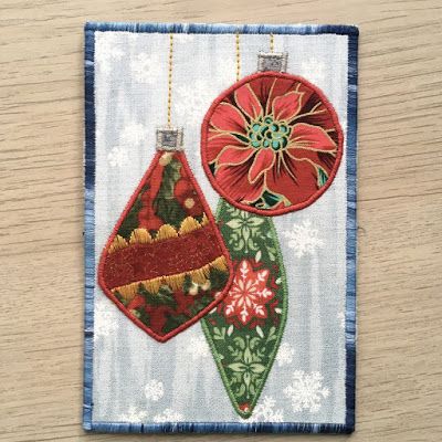 Quilt Art by Lena Pugachova: Christmas on the Cards Applique Christmas Cards, Quilted Christmas Cards Handmade, Christmas Fabric Postcards, Fabric Christmas Cards Handmade, How To Make Fabric Cards, Quilted Postcards Ideas, Sewn Christmas Cards, Quilted Christmas Cards, Applique Cards