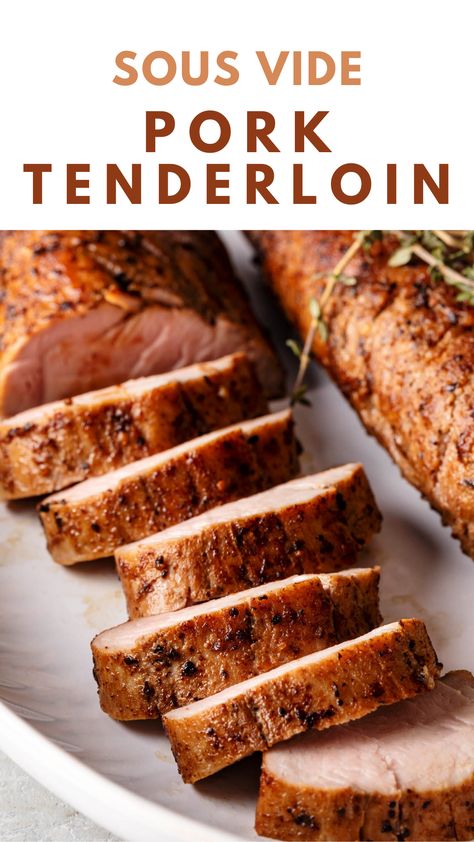 Sous vide pork tenderloin Pork Tenderloin Sous Vide, Sous Vide Pork Loin, Pork Loin Marinade, Sous Vide Pork Tenderloin, Pork Tenderloin Rub, Sous Vide Lamb, Sous Vide Pork, Apple Pork Tenderloin, Grilled Pork Tenderloin