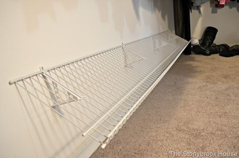 shoe shelf in closet Wire Shelving Shoe Rack, Wire Shelving Shoe Storage, Angled Ceiling Bedroom, Shelf In Closet, Wire Shoe Rack, Wire Closet Organizers, Shoe Shelf In Closet, Slim Shoe Rack, Wall Shoe Rack