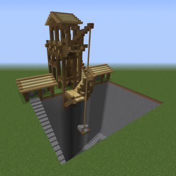 Ragnar's Medieval Quarry Crane - Blueprints for MineCraft Houses, Castles, Towers, and more | GrabCraft Minecraft Quarry, Minecraft Farmen, Town Minecraft, Château Minecraft, Mountain Castle, Minecraft Building Blueprints, Construction Minecraft, Minecraft Kingdom, Castle Architecture