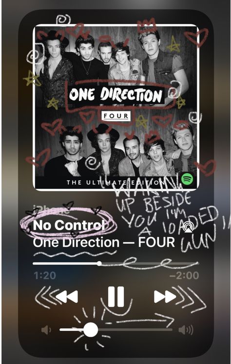 One Direction Spotify Aesthetic, No Control One Direction, Zayn Malik Songs, 1d Merch, Spotify Logo, 1d Songs, One Direction Lyrics, One Direction Songs, One Direction Wallpaper