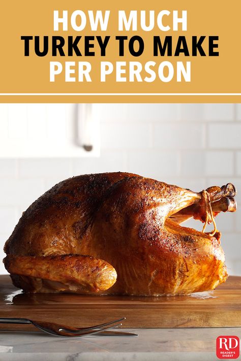 How Much Turkey to Make Per Person? — This handy rule will make your Thanksgiving easier and oh-so-tasty! #Thanksgiving #Turkey #Portions #ThanksgivingPortions #ThanksgivingTips How Much Turkey, Basting A Turkey, Turkey Tips, Turkey Prep, Thawing Turkey, Turkey Baster, Baked Turkey, Free Thanksgiving, Cooking Turkey