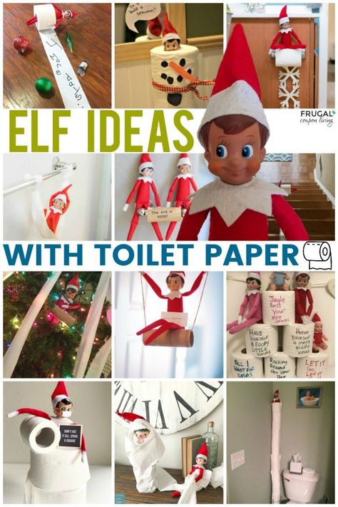 Keep it simple with one prop. Funny Elf on the Shelf Ideas with Toilet Paper. Daily, see new Elf on the Shelf Ideas. Over 100s of Elf on the Shelf Ideas plus free elf printables. #FrugalCouponLiving #ElfontheShelf #ElfontheShelfIdeas #ElfIdeas #funnyelfideas #funnyelfontheshelf #elfprintables #freeelfprintables #printables #freeprintables Toilet Paper Holder Shelf, Elf Printables, Elf Props, Toilet Paper Crafts, Elf Fun, Diy Toilet, Happy Thanksgiving Quotes, Style Cottage, Elf Doll