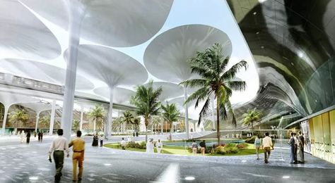 Masdar Design Competition, Abu Dhabi Contest - e-architect Masdar City, Solar Umbrella, Canopy Architecture, Backyard Canopy, Eco City, Garden Canopy, Diy Canopy, Sustainable City, Renzo Piano