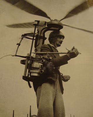 Jetpack Design Competition ~ Prisoner Of The Mind Steampunk Vehicle, Outboard Motors, Design Competitions, Retro Futurism, Dieselpunk, Vintage Photographs, Historical Photos, Helicopter, Old Photos