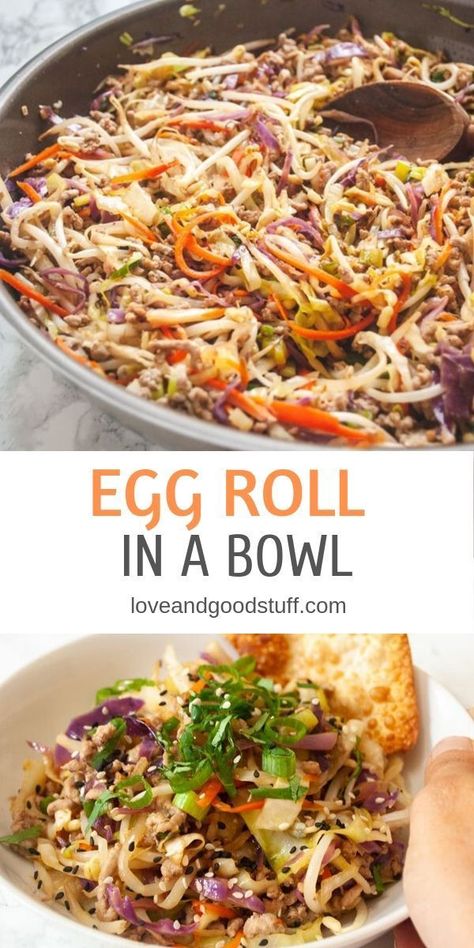 Telur Gulung, Healthy One Pot Meals, Egg Roll In A Bowl, Diner Recept, Lunch Idea, Comfort Food Recipes Dinners, Egg Roll, Ground Turkey Recipes, Potato Casserole