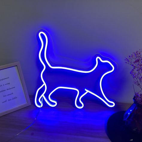 Size : 40*38CM 60*56CM 80*75CM Colour : cool white, warm white, pink, red, ice blue, blue, yellow, green TECHNICALDESCRIPTION Each Neon Studio sign is made from high-quality Neon Flex Strip and mounted to a clear acrylic board. Our Neon strips are made from PVC piping with LED lights inside. LED Neons are a safe, modern, and extremely popular signage option. WHAT'SINCLUDED Your hand-made LED Neon Sign Power Supply: Each sign comes with a 1-meter clear power cable and a black power adaptor. Each Party Apartment, Cat Neon Sign, Neon Studio, Studio Sign, Walking Cat, Cat Wall Decor, Neon Cat, Neon Sign Wall, Party Neon