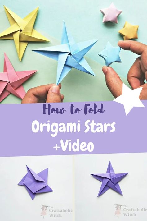 Origami Stars Origami Lucky Stars, Stars Origami, Stars Video, Origami Lucky Star, Cute Origami, Cute Decor, 3d Origami, Origami Stars, How To Fold