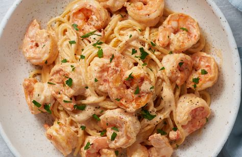 Pasta Alfredo With Cajun Shrimp Recipe – Dagostino Pasta Best Alfredo Pasta Recipe, Shrimp Alfredo Pasta Recipes, Easy Shrimp Alfredo, Couscous Dishes, Shrimp Alfredo Recipe, Cajun Shrimp Recipes, Spinach Alfredo, Garlic Shrimp Pasta, Best Pasta Dishes