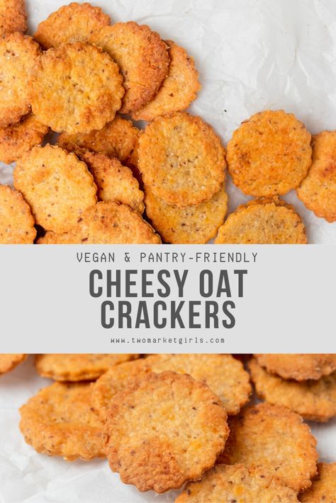 Vegan Cheese Crackers, Millet Crackers Recipes, Vegan Salty Snacks, Vegan Savoury Snacks, Cracker Homemade, Easy Savoury Snacks, Oats Crackers, Oatmeal Crackers, Oat Crackers Recipe