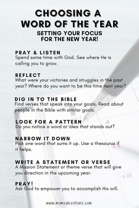 Are you a New Year’s Resolution maker? Do you make yourself a promise at the beginning of each year and hope you'll stick to it? That used to be me. Recently I adopted the “Word of the Year” approach instead. Spending the year focusing on one word that sums up my goals is empowering. It is about not just changing my behavior; but changing my mindset. Read more about the process I use to choose my Word of the Year. Our Hope Is Not In The New Year But, Godly New Years Resolution, Word For The New Year Ideas, Focus Words For 2023, New Year Resolution Ideas Christian, Get Ready For The New Year, New Years Resolution List Christian, New Year Word Of The Year, New Years Scripture Quotes