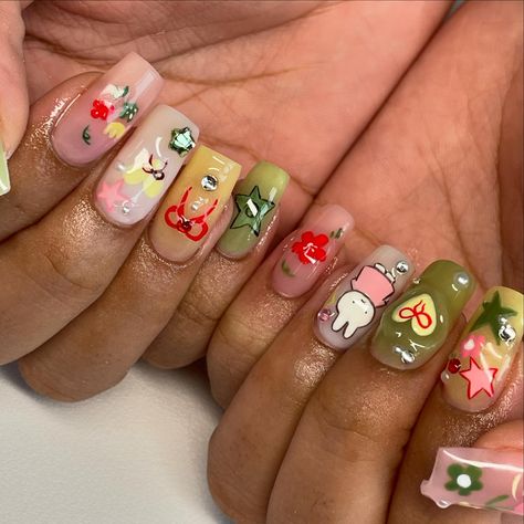 Miffy nailsss!! Gel overlay on natural nails 🫶🏼 *please tag if use as an inspo 🌸 Mimikyu Nails, Gel Overlay On Natural Nails, Overlay On Natural Nails, Miffy Nails, Gel Overlay, Natural Nails, Short Nails, Nails, Beauty