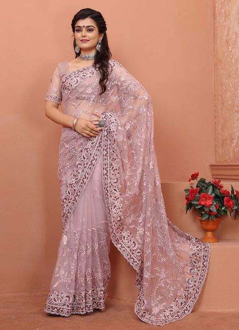 Net Embroidery Saree, Satin Sarees, Net Sarees, Saree Party Wear, Net Embroidery, Satin Saree, Net Saree, Embroidery Saree, Saree Online