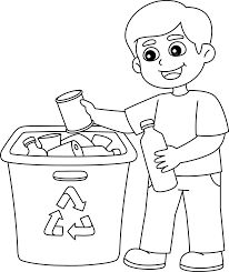 Recycle Drawing Ideas, Recycle Drawing, Ring Drawing, Kid Drawing, Recycle Symbol, Drawing Png, Black And White Cartoon, Boy Drawing, Kids Line