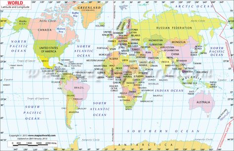 World Map with Latitude and Longitude--buy, get from AAA and have guest sign in and travel tips Full World Map, Latitude And Longitude Lines, World Outline, Latitude And Longitude Map, Map Coordinates, Latitude And Longitude, Weather Unit, Geography Map, Social Studies Worksheets