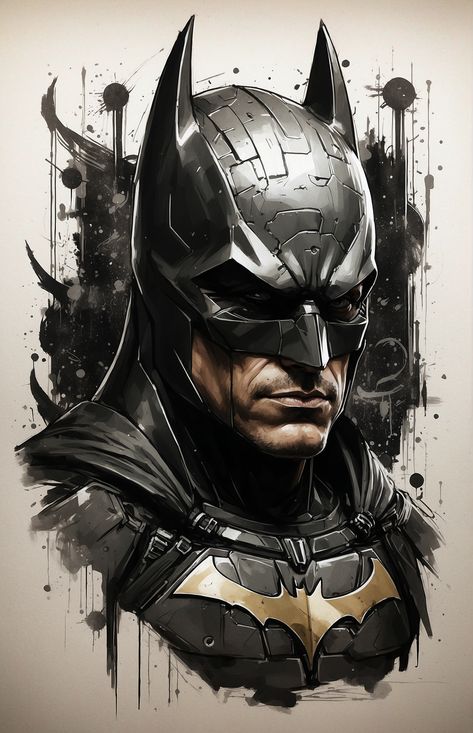 Batman Artwork Draw, Horror Characters Art, Batman Watercolor, Batman Tattoos, Batman Art Drawing, Batman Illustration, Batman Painting, Ben Affleck Batman, Spider Illustration