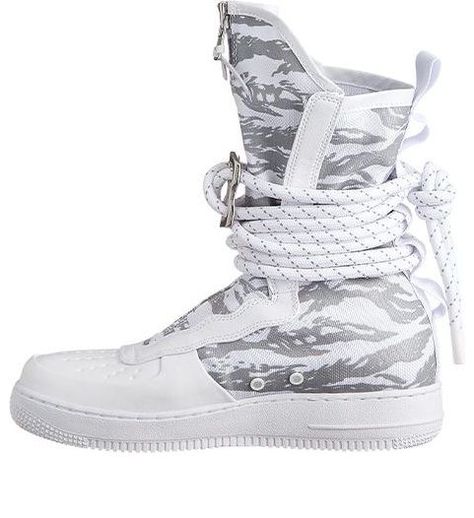 Nike SF AF1 HI PRM Triple White AA1130-100 Nike Sfb Boots, Nike Sf Air Force 1, Nike Sfb, Nike Sf Af1, Winter Camo, Nike Sf, Air Force 1 High, White Shoes Sneakers, Hi Top