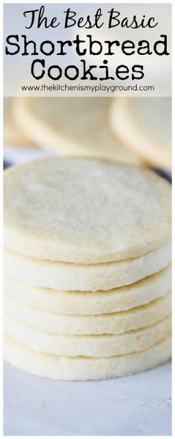 Basic Rolled Shortbread Cookies Recipe ~ tender, rich, buttery-flavored cookies that stand great just as they are, or provide a wonderful canvas for added embellishments, like a dip in chocolate, or smear of frosting. www.thekitchenismyplayground.com Wedding Shortbread Cookies, Rolled Shortbread Cookies, Flavored Cookies, Shortbread Cookies Recipe, Christmas Yummies, Delish Desserts, Jam Cookies, Dessert Bites, Shortbread Cookie Recipe