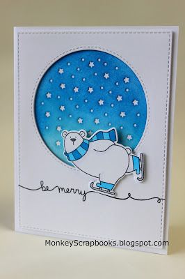 This year we will be stamping 7 holiday cards. We will be using all kinds of different stamps and dies to create them. There will als... Polar Bear Christmas Cards, Polar Bear Card, Chrismas Cards, Animal Stamps, Watercolour Christmas, Painted Pebbles, Scrap Cards, Polar Bear Christmas, 그림 낙서