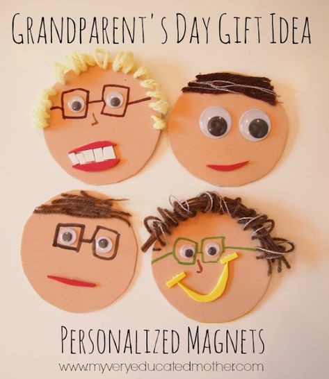 My Very Educated Mother: Grandparent’s Day Gift Idea: Personalized Magnets and Cards Gifts From Kids To Grandparents, Grandparents Day Preschool, Grandparents Day Poem, Grandparents Day Activities, Grandparent Birthday Gift, Grandparents Day Crafts, Happy Grandparents Day, Gifts From Kids, Personalized Magnets