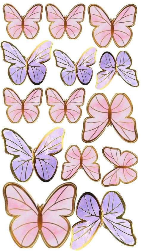 Printable Topper, Purple Butterfly Cake, Butterfly Cupcake Toppers, Diy Cake Topper Birthday, Photo Cake Topper, Butterfly Cupcakes, Butterfly Cake Topper, Birthday Cake Topper Printable, Butterfly Template