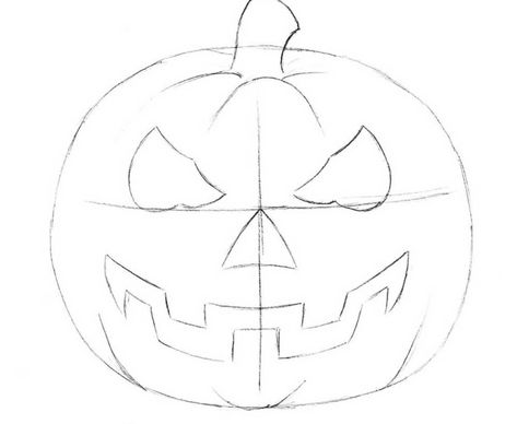 Disegno zucca di Halloween a matita con faccia paurosa e denti grandi Head Drawing Ideas, Pumpkin Head Drawing, Pumpkin Faces Ideas, Pumpkin Drawings, Halloween Pumpkin Faces, Inktober Ideas, Easy Halloween Drawings, Cute Halloween Drawings, Art For Kids Hub