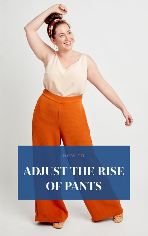 The Calder Pants & Shorts are wide-leg trousers with a chic flat front and comfortable elastic back waistband. Today, we’ll Trousers Pattern, Form Fitting Tops, Plus Size Sewing, Sewing Alterations, Chic Flats, Style Rules, Cuffed Pants, Long Torso, Plus Size Pants