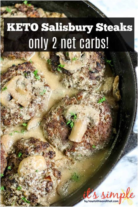 Salisbury Steaks, Homemade Salisbury Steak, Ground Beef Keto Recipes, Salisbury Steak Recipes, Keto Beef Recipes, Boiled Egg Diet Plan, Salisbury Steak, Low Carb Diet Recipes, Low Carb Dinner Recipes