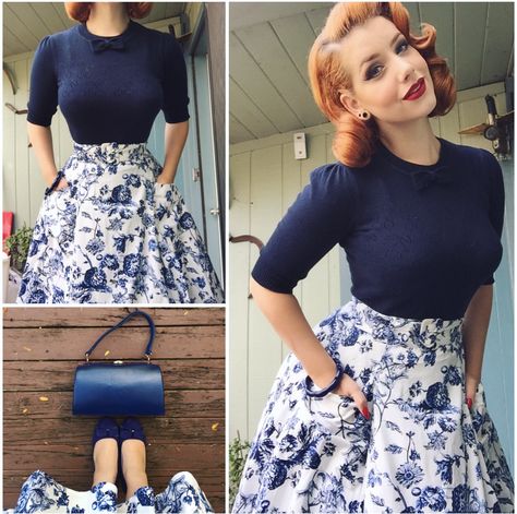 Miss Victory Violet, Victory Violet, Mode Rockabilly, Vintage Outfits 90s, Retro Mode, 1940s Dresses, Elegante Casual, Rockabilly Fashion, Vintage Mode