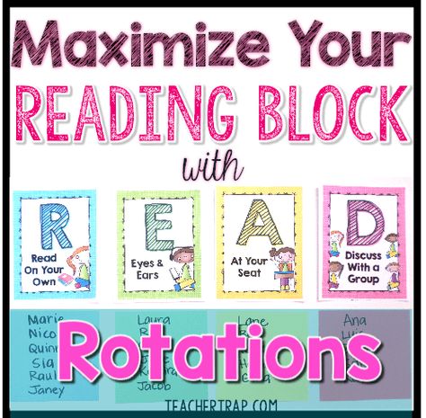 Over the years, I have structured my Reading Block in so many different ways.  My classroom has been the testing ground for everything from the Four Blocks Model to Literacy Stations to Daily 5 to Reading Workshop. And for every system I\\\'ve tried, there are parts that work wonderfully for ... Reading Rotations 1st Grade, Ela Intervention, Reading Rotations, Classroom Book Clubs, Teaching Comprehension, Meaningful Activities, Literacy Coaching, Reading Anchor Charts, Writers Workshop