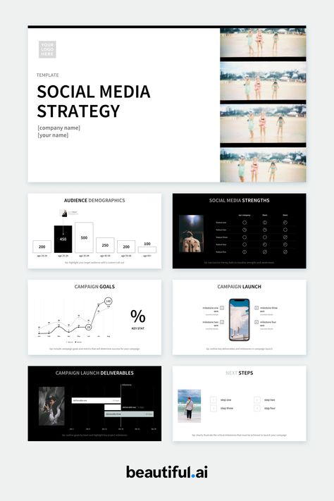 Try our free, customizable Social Media Strategy presentation template. Social Media Goals Template, Social Media Reporting Template, Marketing Strategy Plan Template, Social Media Presentation Template, Social Media Proposal Design, Social Media Marketing Presentation, Social Media Pitch Deck, Marketing Strategy Social Media Template, Social Media Presentation Design