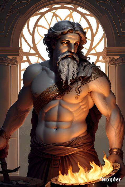 HEPHAESTUS - The god of fire and blacksmiths Hefaistos God, Hephestos God, Greek God Hephaestus, Hephaestus God, Pjo Cabins, Anunnaki Aliens, God Of Fire, Olympian Gods, Gods Of Egypt