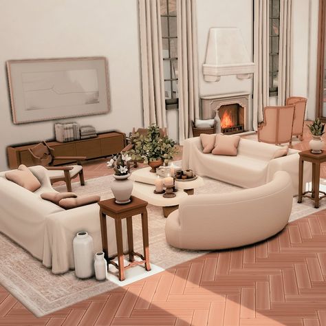 Sims 4 Cc Beige Furniture, Sims 4 Sectional Couch Cc Maxis Match, Sims 4 Cottage Furniture, Sims 4 Aesthetic Apartment, Cc Living Room Sims 4, Sims4 Living Room Ideas, Sims Cc Living Room, Sims Living Room Cc, Sims Kitchen Ideas