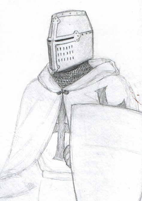 Okhasis guard.... I'm a fan 👦 Knight Sketch Drawings, Knight Armor Drawing, Medieval Knight Drawing, Knight Helmet Drawing, Knight Drawing Reference, Knights Drawing, Guard Drawing, Templar Helmet, Knight Sketch