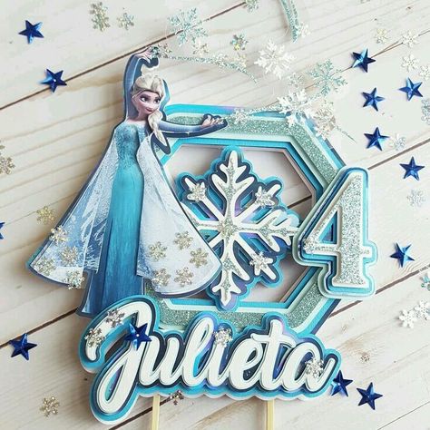 Frozen Elsa Cake Topper, Frozen Cupcake Toppers, Elsa Cake Toppers, Personalized Party Decorations, Diy Cake Topper Birthday, Elsa Cake, Frozen Party Decorations, Elsa Cakes, Cricut Cake