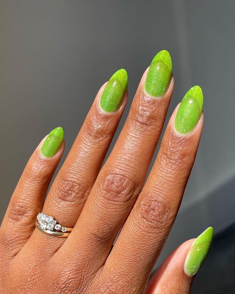 Cirque Colors (@cirquecolors) • Instagram photos and videos Green Nails Cat Eye, Slime Green Nails, Lime Green Nails, Hot Nail Designs, Food Education, Cirque Colors, Latest Nail Trends, Green Nail, Jelly Nails