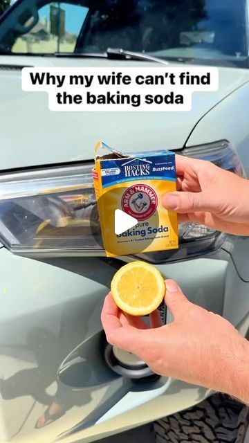 Liz & Jeff on Instagram: "Use lemon and baking to clean headlights #auto #car #truck #headlight #restoration #bakingsoda" Clean Headlights On Car Diy, Clean Headlights On Car, Headlight Restoration Diy, Polish Headlights, Car Restoration Diy, Cleaning Headlights On Car, Clean Headlights, Diy Car Cleaning, Car Knowledge