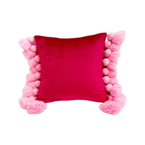 You can beautify and refresh your rooms with our luxurious handmade designer velvet pillow covers. This Cherry Red Velvet Cushion Cover with Blush Pink Tassels on Two Sides is a high-quality, handmade decorative cushion cover that can add a touch of luxury and elegance to any room. Its made of high-quality upholstery velvet fabric and a bunch of tassels. The velvet fabric gives it a plush and comfortable feel, and the cherry red and blush pink colour combination gives it a bold and vibrant look. Fun Apartment, Pink Color Combination, Christmas Pillow Cover, Square Cushion Cover, Bright Pastels, Pink Tassel, Whimsical Christmas, Decorative Cushion Covers, Christmas Pillow Covers