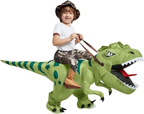 Amazon.com: One Casa Inflatable Dinosaur Costume Riding T Rex Air Blow up Funny Fancy Dress Party Halloween Costume for Kids 4-6 Yrs : Clothing, Shoes & Jewelry Costume Dinosaure, Funny Fancy Dress, Kids Dinosaur Costume, Halloween Costume For Kids, Inflatable Dinosaur Costume, Inflatable Dinosaur, Rex Costume, Dino Costume, T Rex Costume