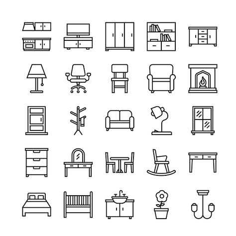 Furniture Graphic Design, Vector Furniture, Security System Design, Furniture Icon, Vector House, House Icon, Cartoon House, Furniture Logo, Isometric Design