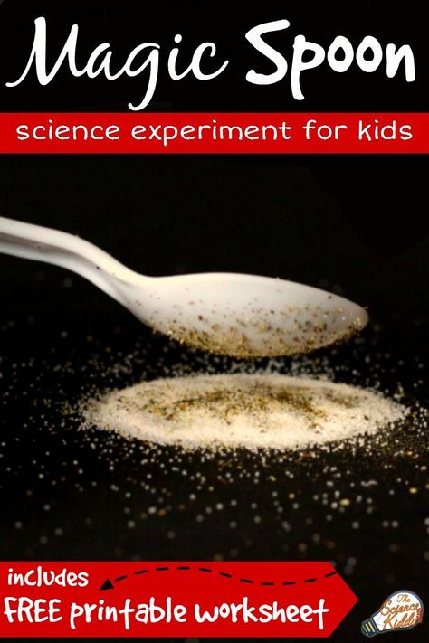 Using a magic spoon to separate salt and pepper with static electricity is a quick and easy science experiment. Perfect for preschool and kindergarten! Includes a free printable recording sheet. Electricity Preschool Activities, Quick Science Activities, Magic Science Experiments For Kids, Quick Science Experiments, Quick Science Experiments For Kids, Electricity Experiments For Kids, Nannying Activities, Oil And Water Experiment, Water Experiments For Kids