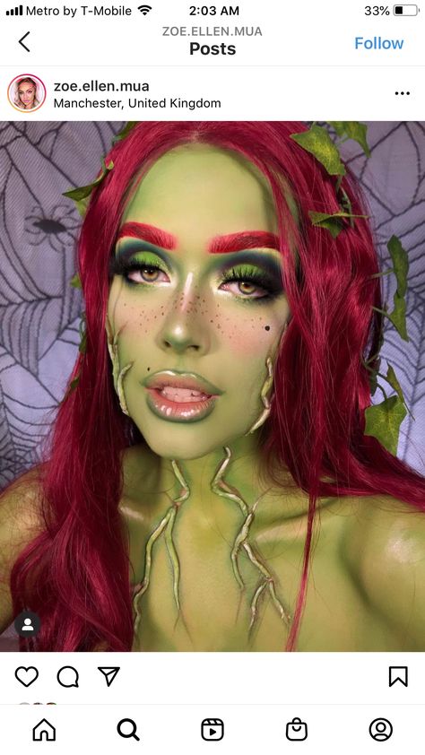 Poison Makeup, Fiona Costume, Poison Ivy Makeup, Poison Ivy Halloween Costume, Asmr Makeup, Halloween Makeup Clown, Professional Face Paint, Ivy Costume, Poison Ivy Costumes