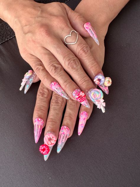 Zuly sculpting gel #lollipop Sucker Nails, Lollipop Nail Art, Lollipop Nails, One Word Instagram Captions, 3d Nail, 3d Nail Art, 3d Nails, Instagram Captions, Stylish Nails