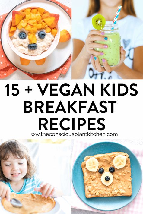 It's easier than you think to start your morning with a complete, nutritious vegan breakfast for kids. Below I listed some quick healthy breakfast ideas for vegan kids to eat before school, including some easy healthy breakfast recipes for vegan kids Vegan Breakfast For Kids, Vegan Breakfast Muffins, Start Morning, Kid Friendly Smoothies, Breakfast Ideas For Kids, Vegetarian Kids, Breakfast Recipes Kids, Healthy Breakfast For Kids, Plant Based Recipes Breakfast